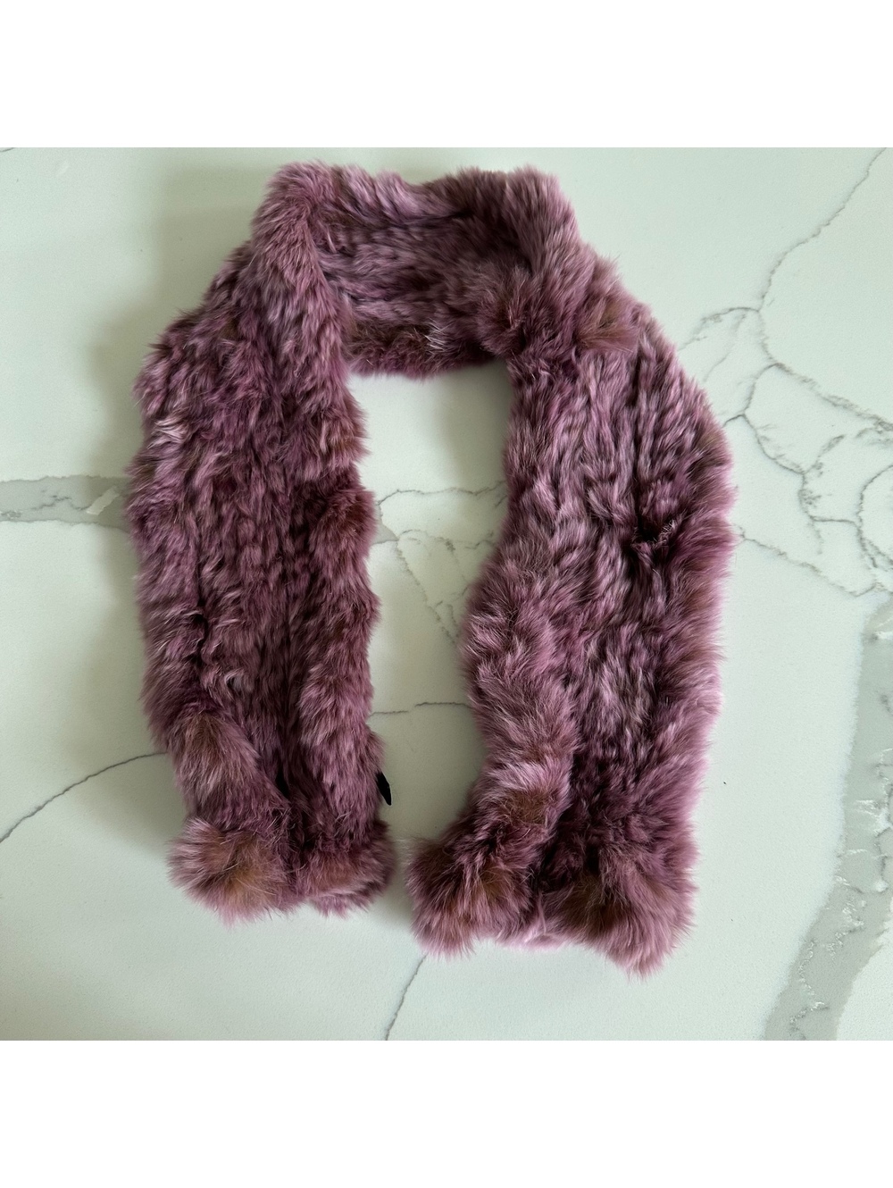 sparkle rabbit fur small neck scarf